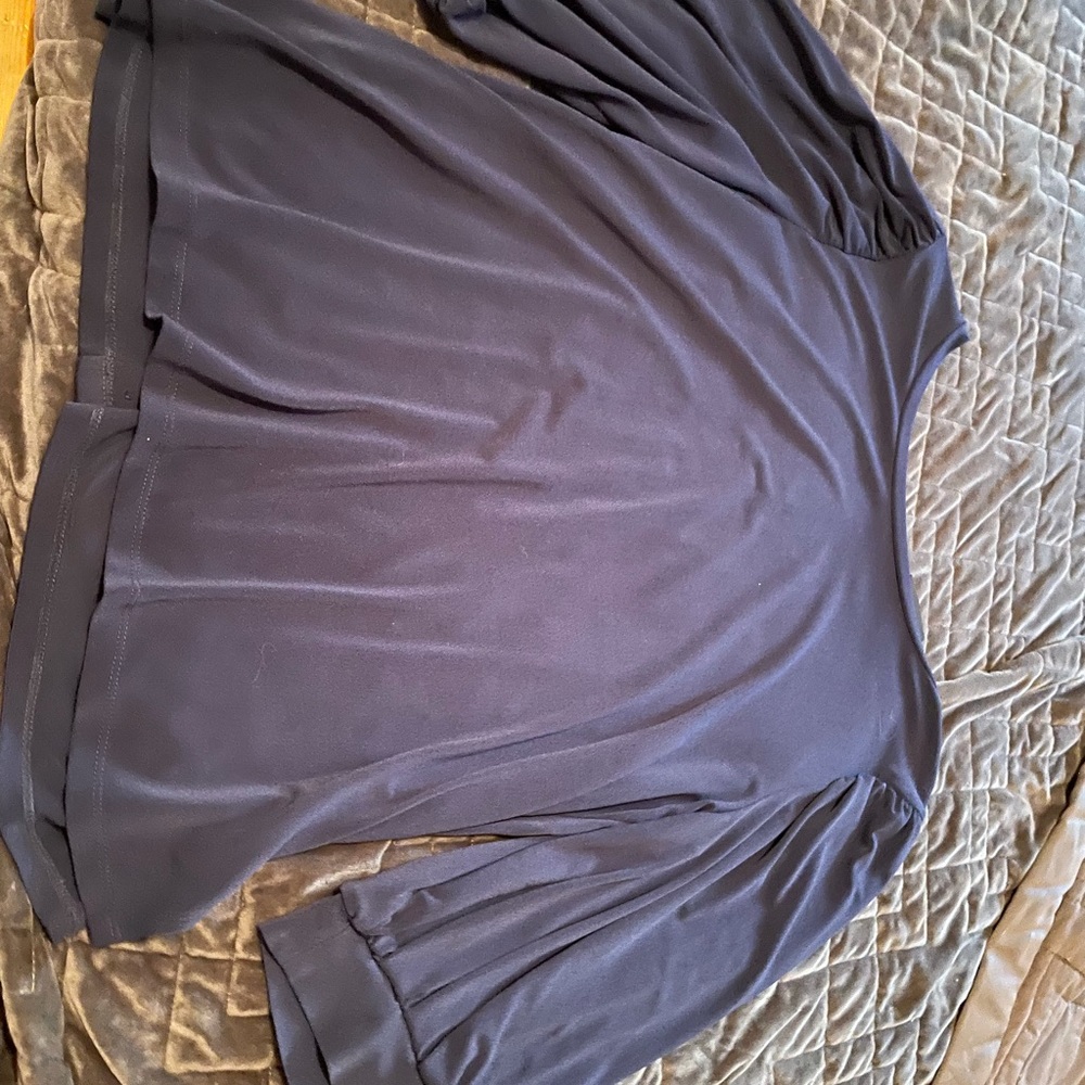 Blue top with button back detail